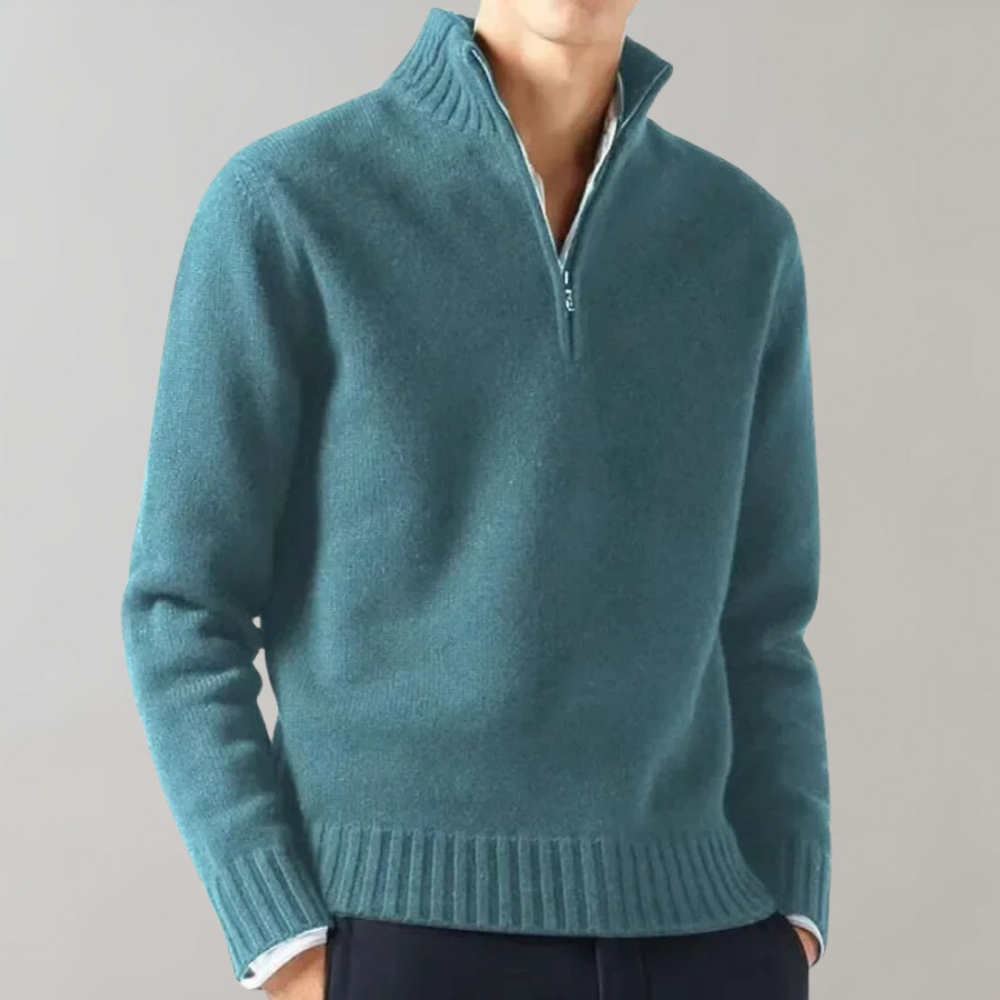 LuxeTrame™|Elegante Pull demi-zippé