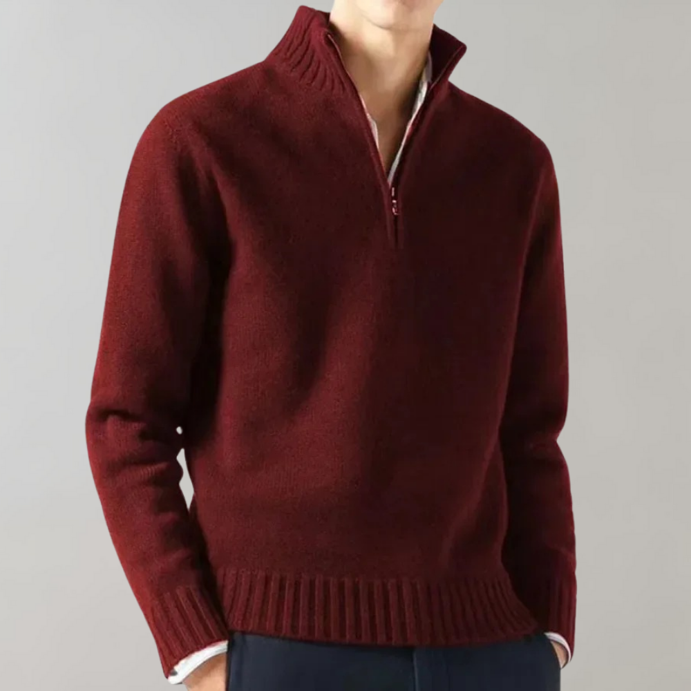 LuxeTrame™|Elegante Pull demi-zippé