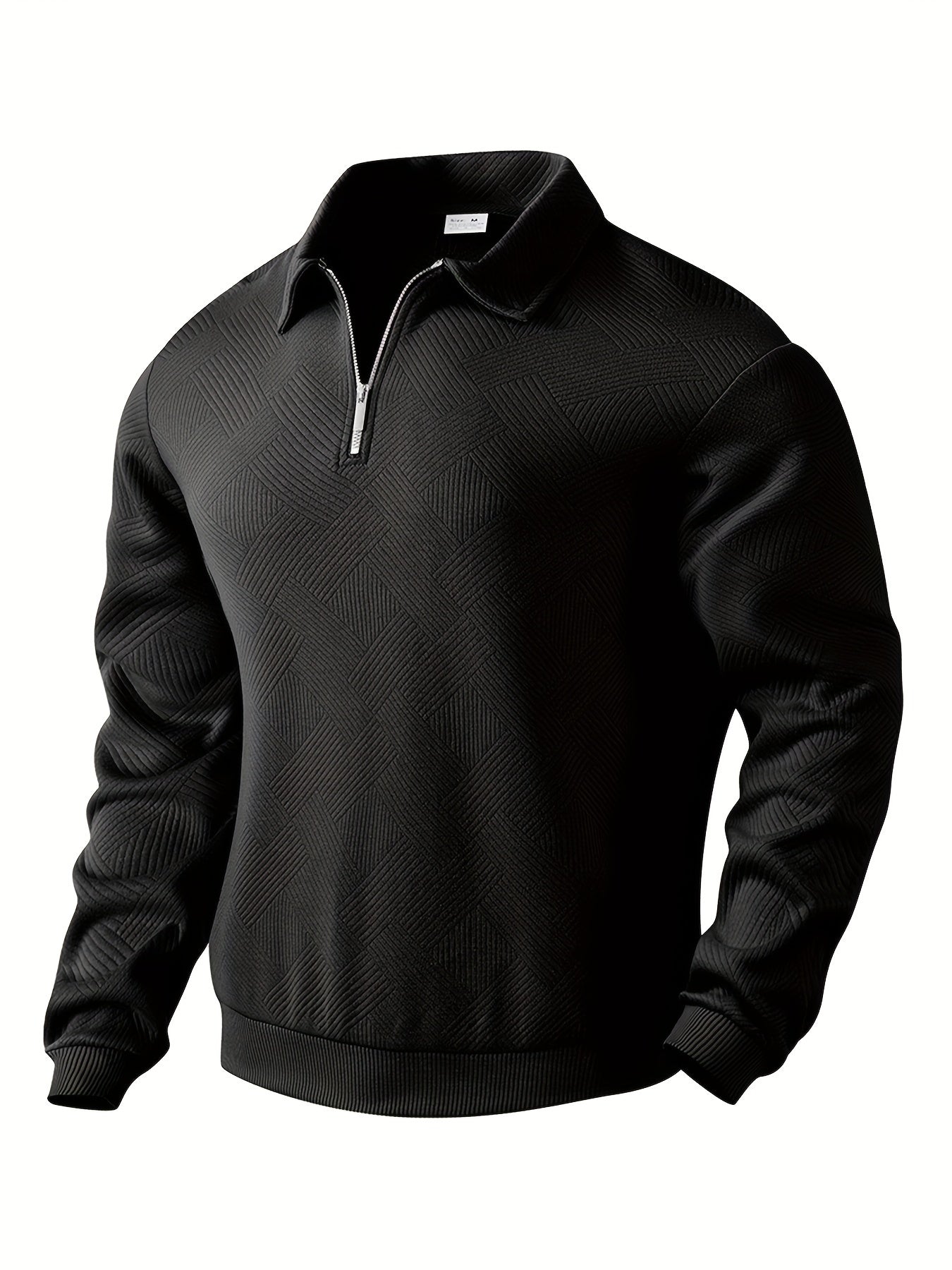 LuxeTrame ™| Pull demi-fermé à motif géométrique