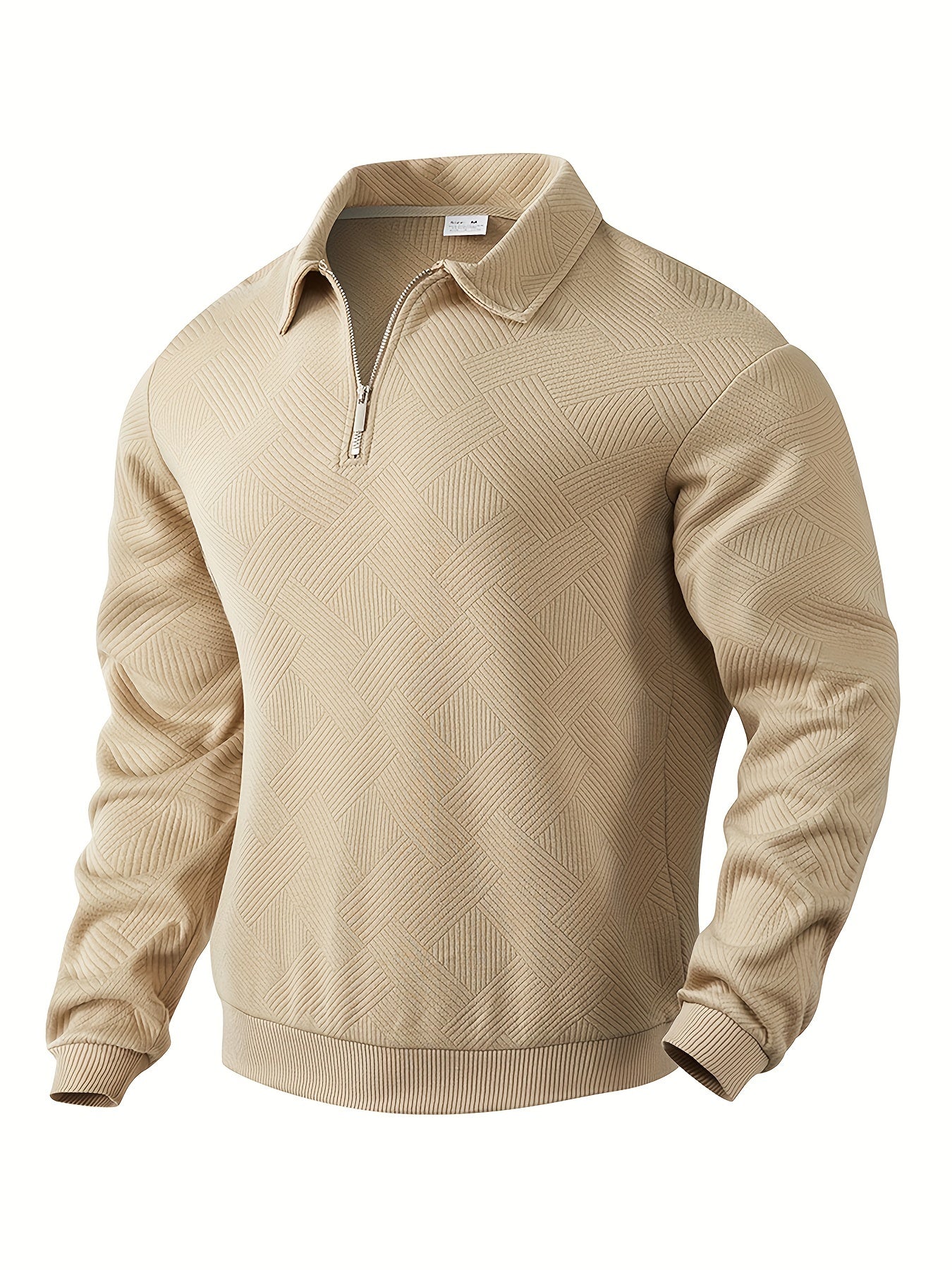 LuxeTrame ™| Pull demi-fermé à motif géométrique