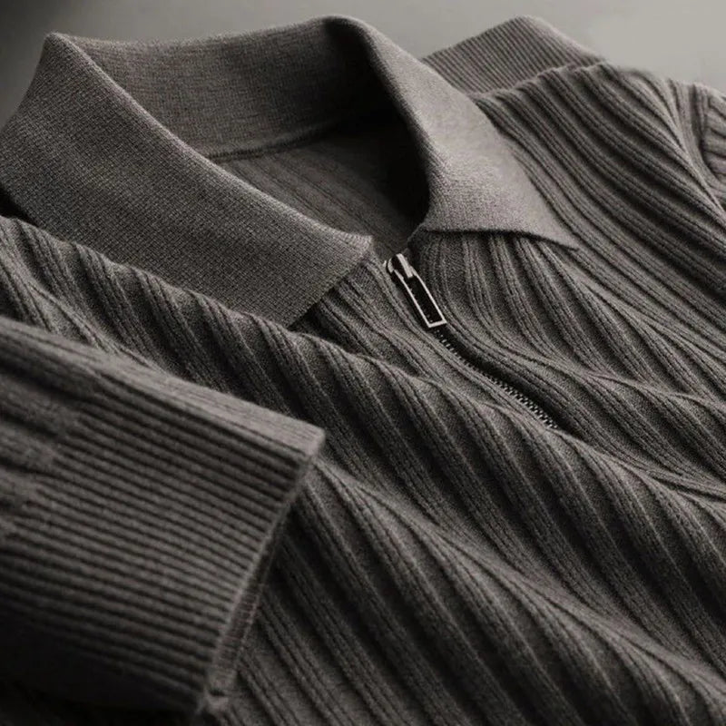 LuxeTrame™ | Polo léger à rayures à manches longues
