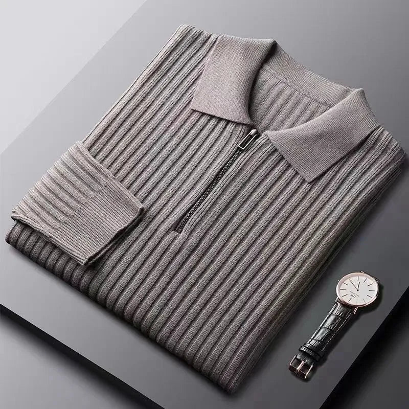 LuxeTrame™ | Polo léger à rayures à manches longues