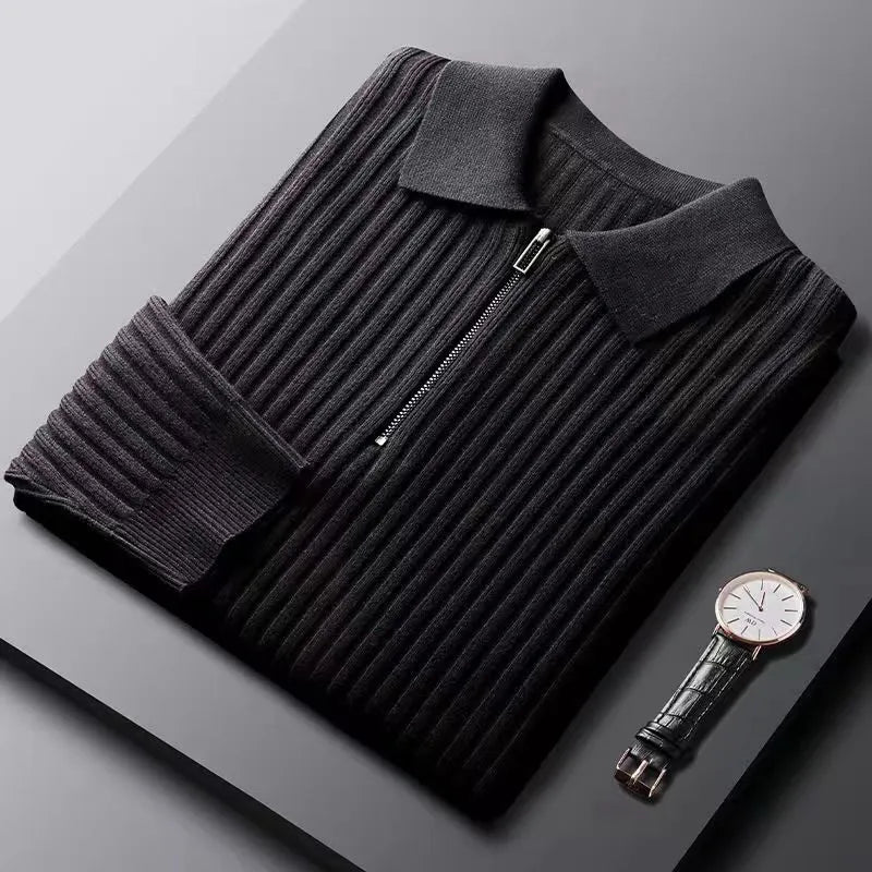 LuxeTrame™ | Polo léger à rayures à manches longues