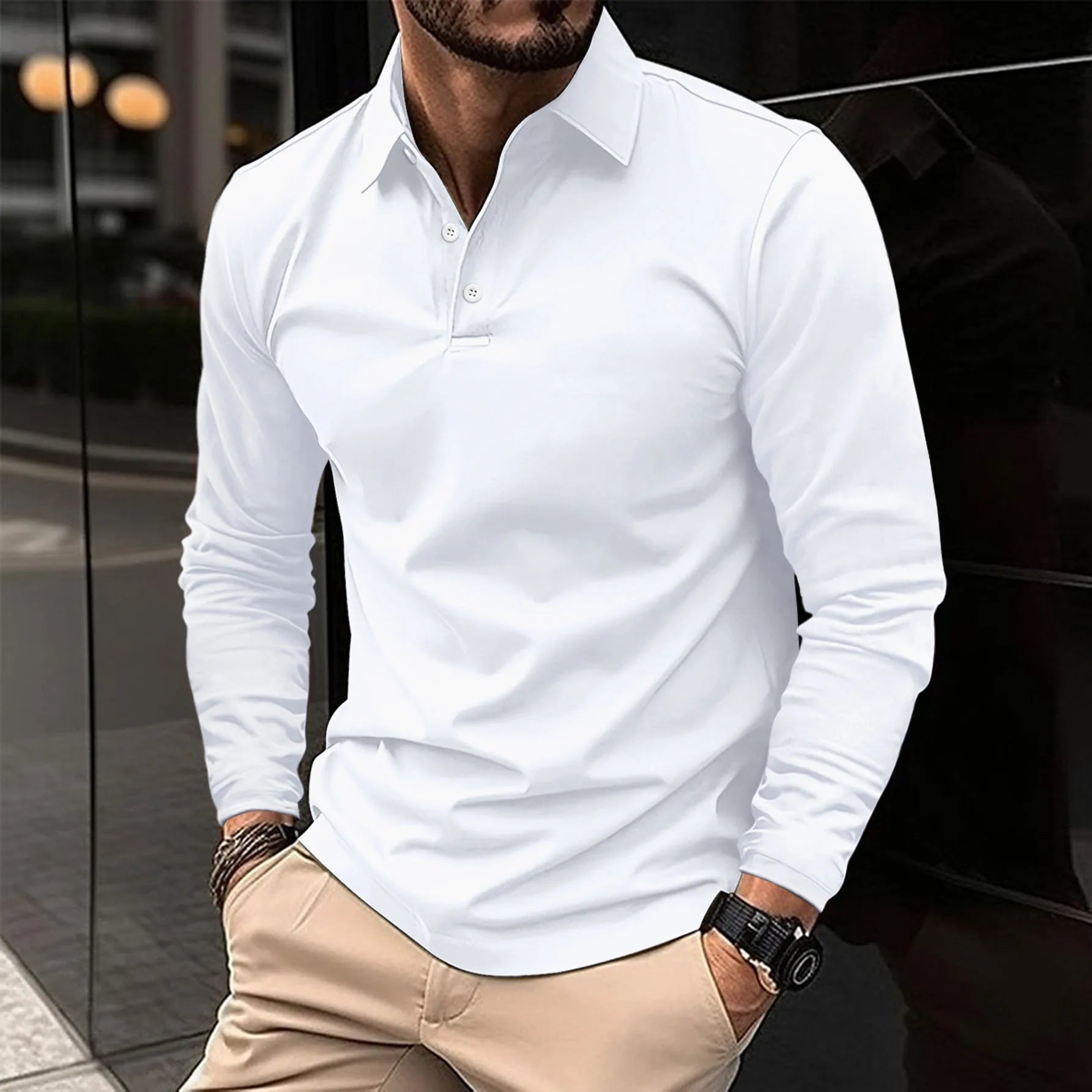LuxeTrame™| Polo casual à manches longues