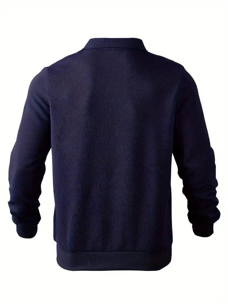 LuxeTrame ™| Pull demi-fermé à motif géométrique