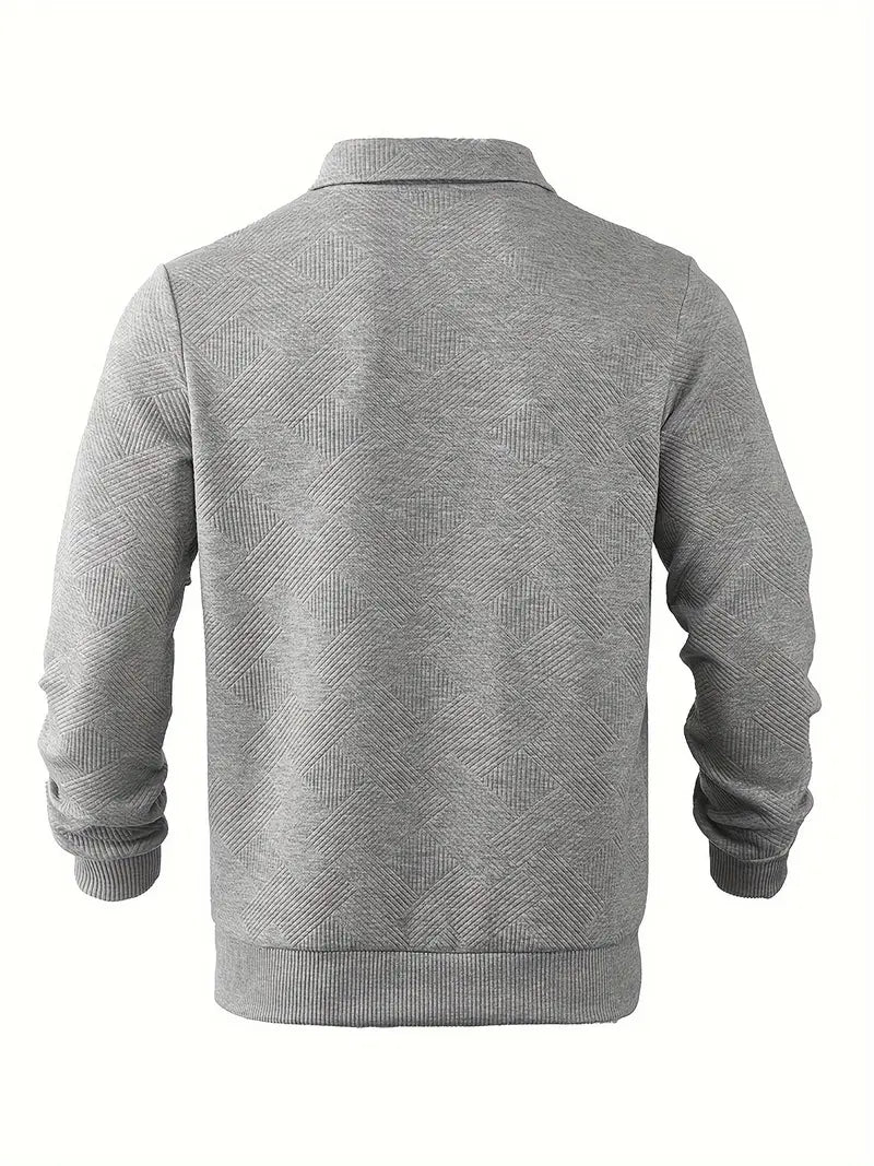 LuxeTrame ™| Pull demi-fermé à motif géométrique