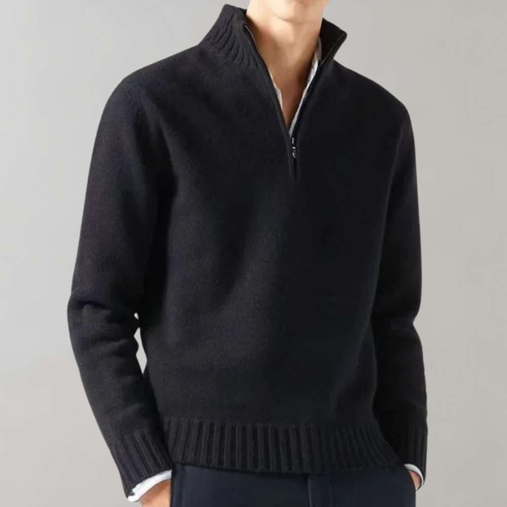 LuxeTrame™|Elegante Pull demi-zippé