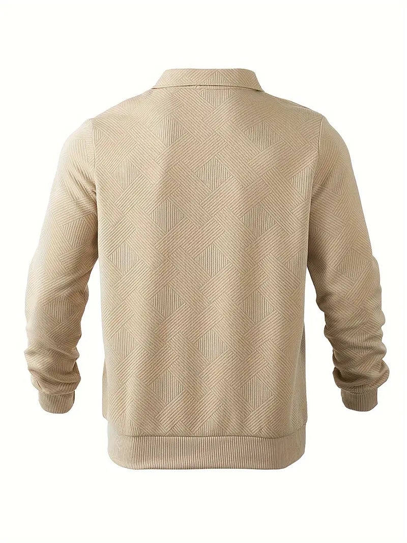 LuxeTrame ™| Pull demi-fermé à motif géométrique