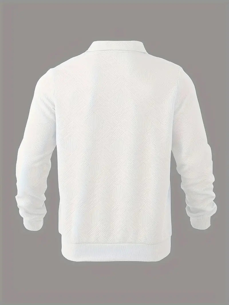 LuxeTrame ™| Pull demi-fermé à motif géométrique