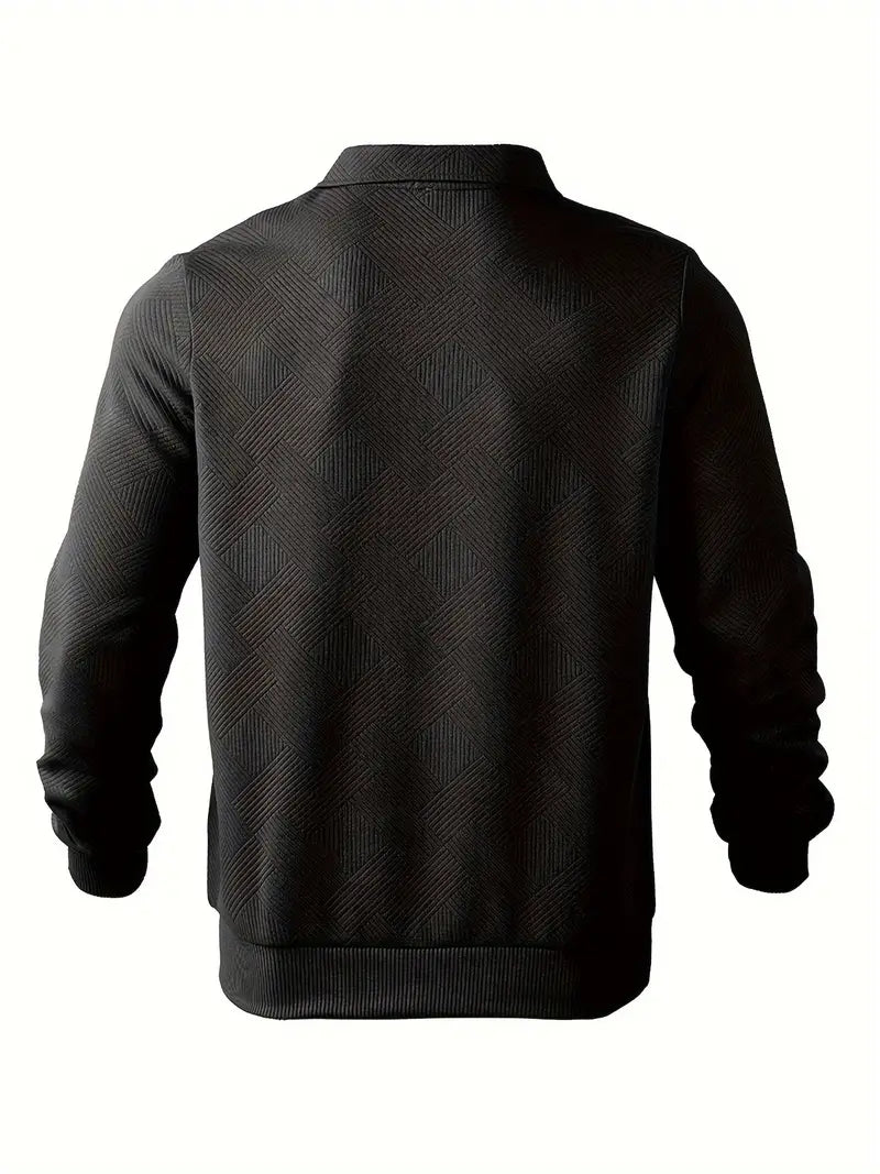 LuxeTrame ™| Pull demi-fermé à motif géométrique